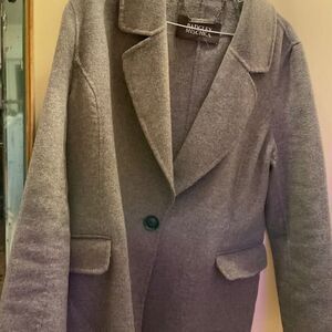 Badgley Mischka Wool Blend Blazer/Jacket Size Medium Gray Classic Quiet Luxury